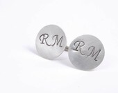 Sterling Silver Cuff Links Personalized cufflinks, Monogram Initials Wedding Gifts for Him Father Dad Best Man