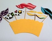 Mustache Cupcake Toppers Photo Props Jungle Safari Theme