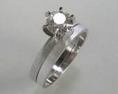 Vintage Old European Cut Diamond Wedding Set - New Condition - 0.79 Carat