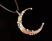 Crescent Moon mixed metal pendant necklace from the Alchemic Collection by Laura Beth Love