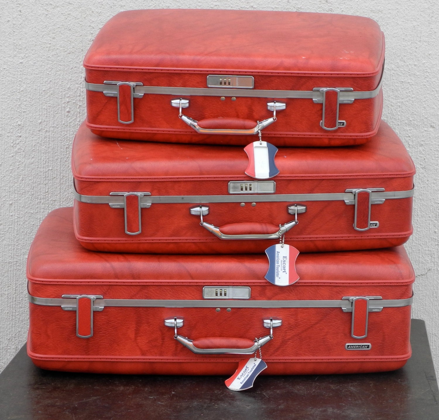 Vintage RED American Tourister luggage set of 3 by Msmichiganroux