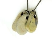 River rock jewelry - natural stone necklace.  "Bananas"   803