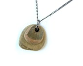Natural Stone Jewelry - river rock necklace handmade from real stone. "Interesting Neutrals Zen Stone Necklace" 1436