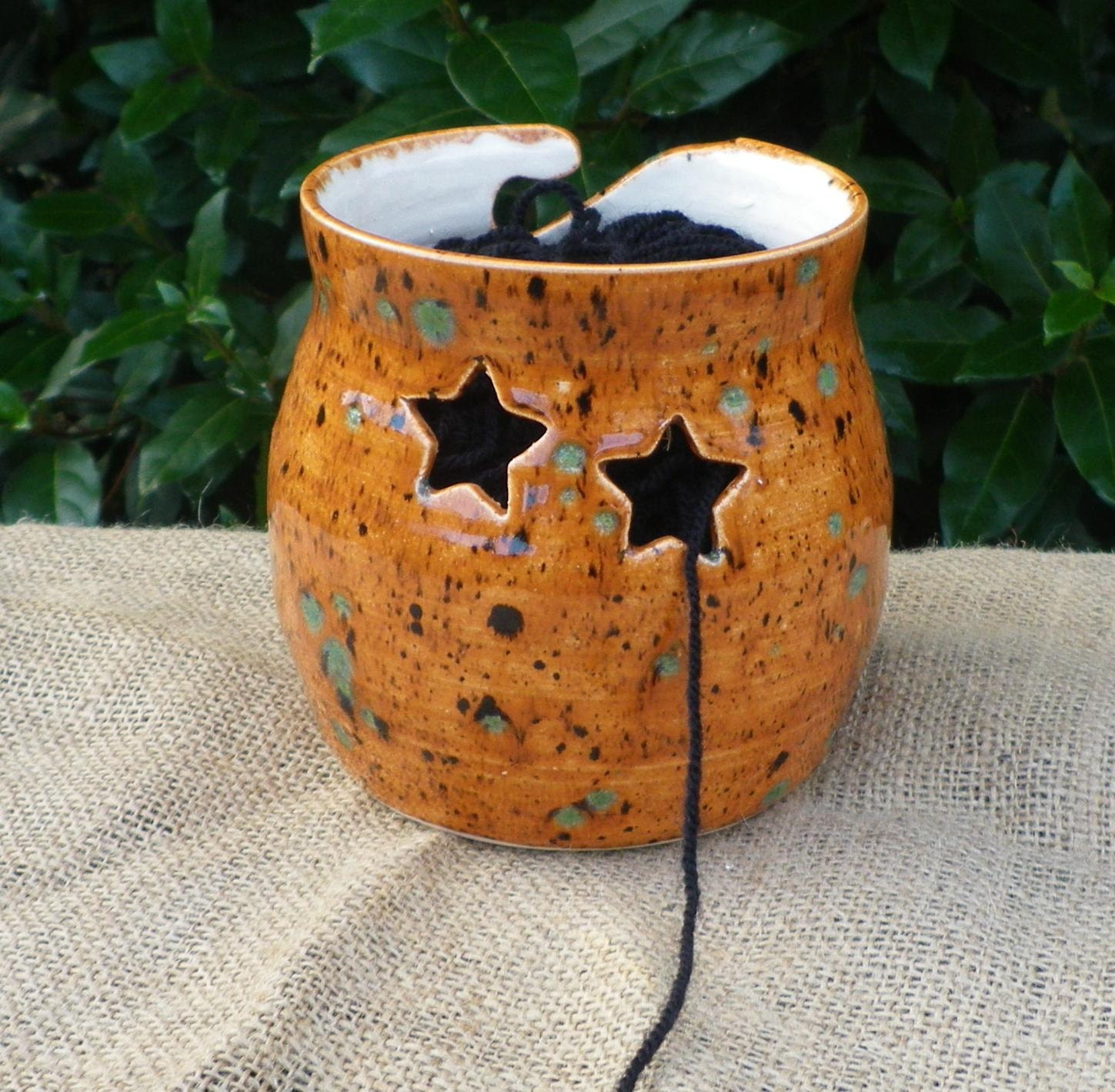 Yarn bowl knitting or crochet wool hand thrown pottery ceramic