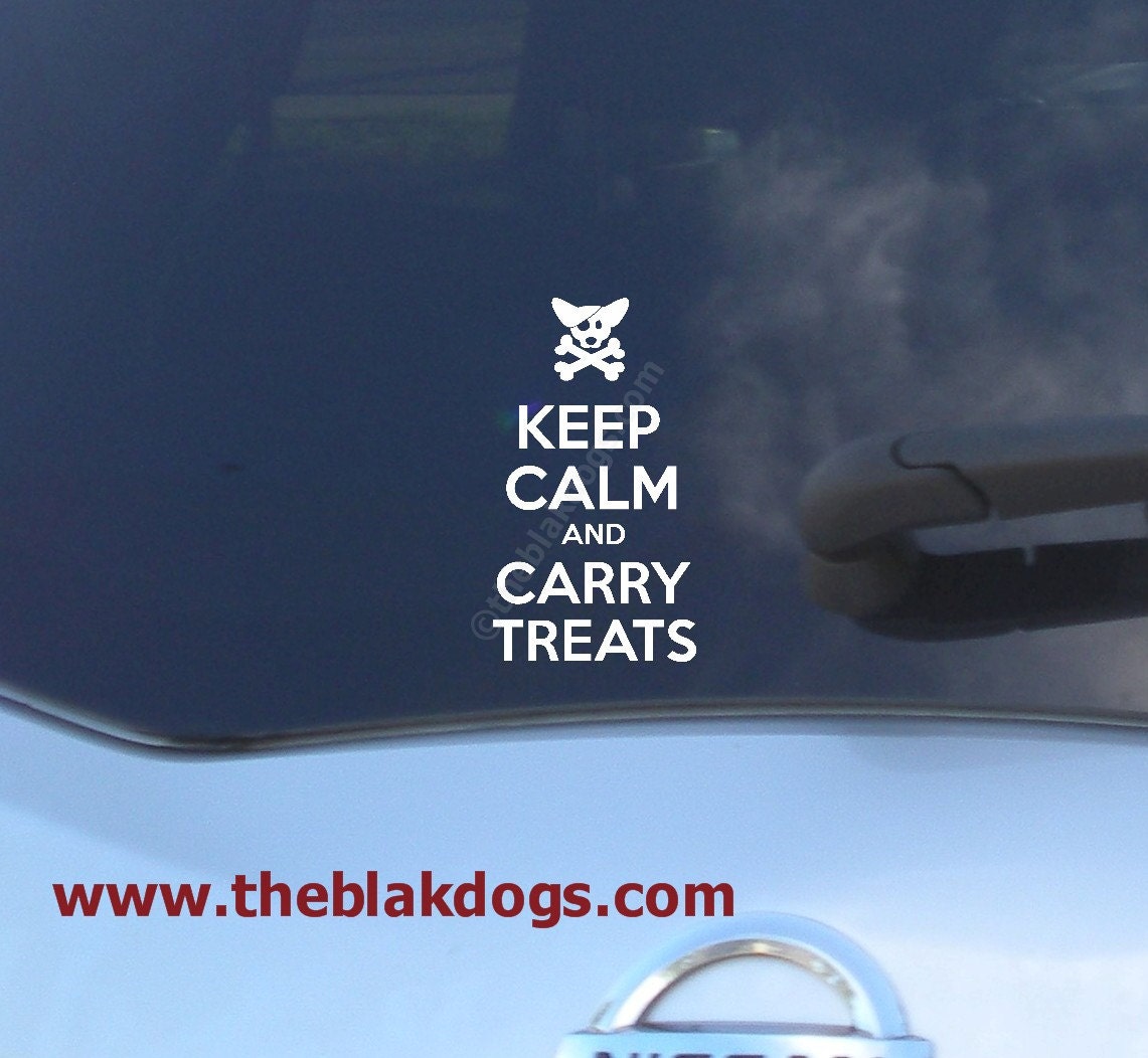 Keep Calm and Carry Treats - Vinyl Sticker Car Decal