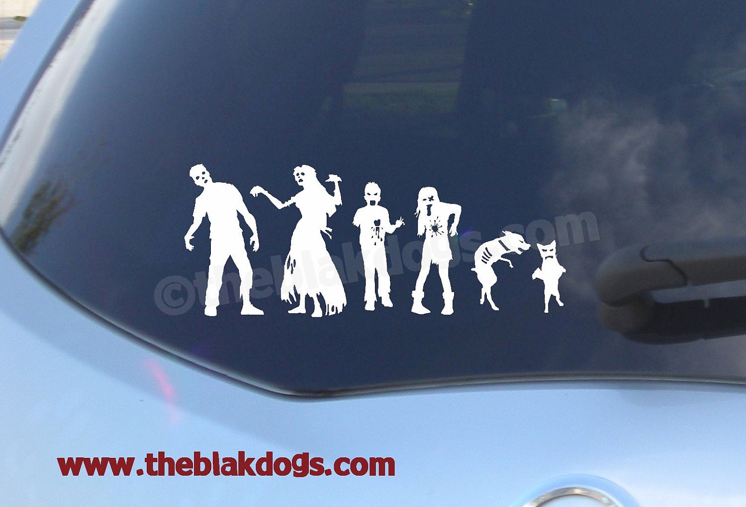 Zombie Stick Figure Family Custom Vinyl Sticker Car Decal
