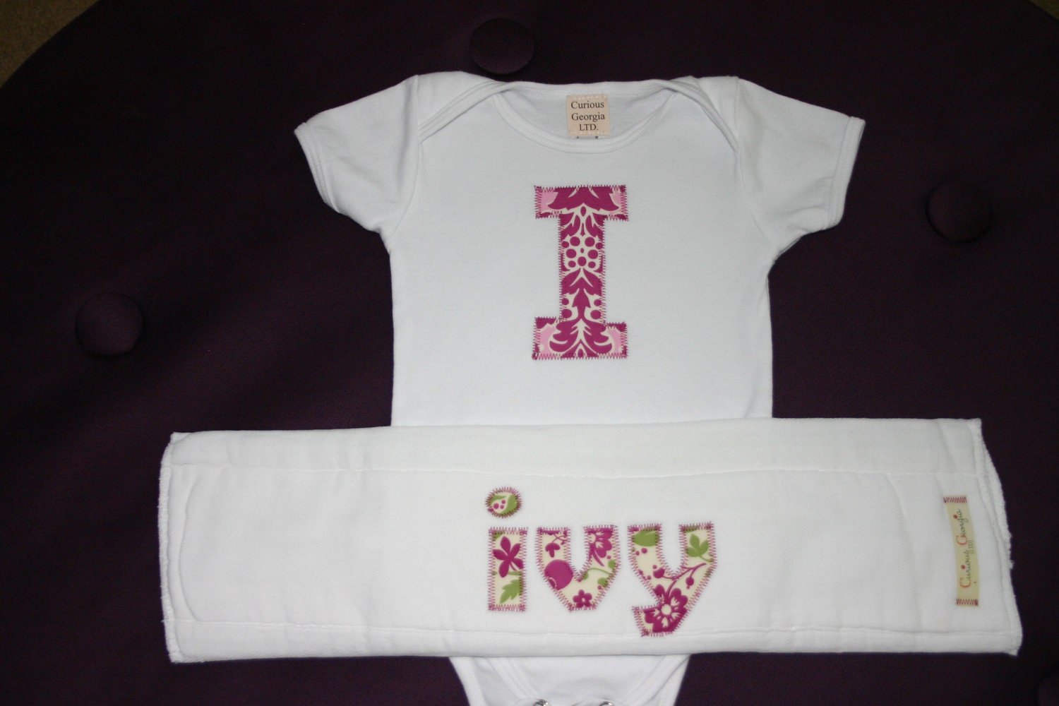 Secret Garden Onesie or Tee and Burp Cloth Gift Set
