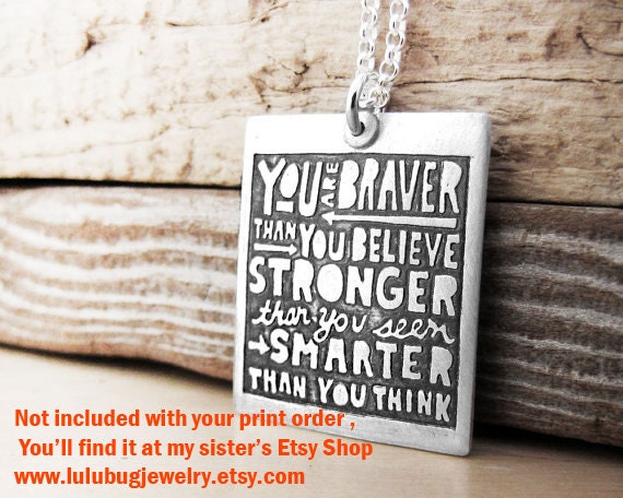 Nursery Decor, Nursery Art Print, Kids Wall art, Sign, Signage, You are Braver than you believe, Inspirational Quote, Posters and Prints