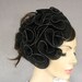 black ruffled hollywood hair fascinator weddings, handmade, unique item