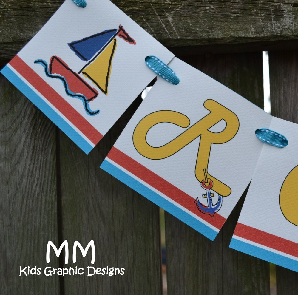 Boat Theme - Birthday Banner Il_570xn