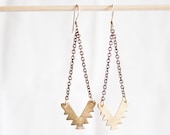Chevron Brass Earrings SouthWest chain
