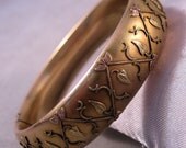1890s Art Nouveau Victorian Tri Colored Gold Bangle Bracelet Sgd MS CO