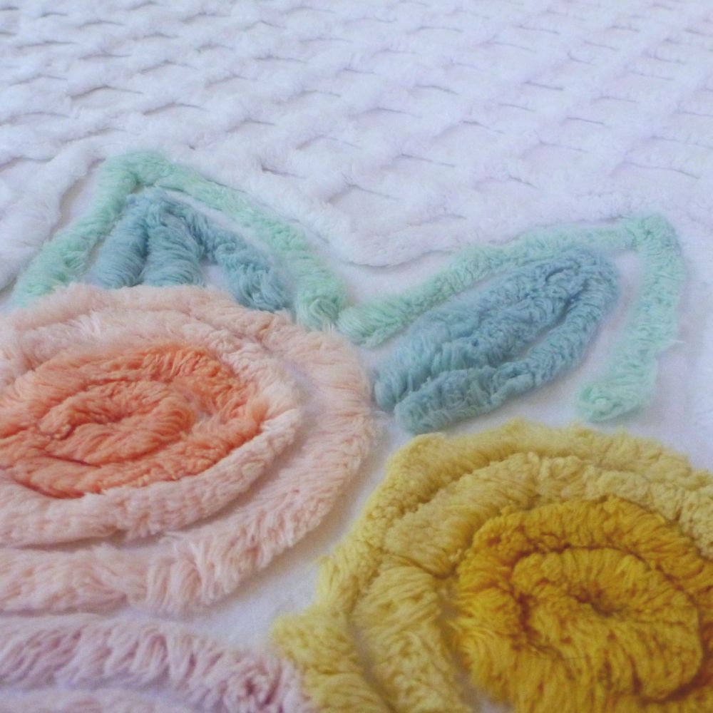 vintage chenille fabric (cutter piece from a bedspread)