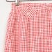 1980s High Waisted Skirt / Red & White Gingham Check - Womens XS - Pleated High Rise Below the Knee Skirt