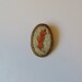 FREE SHIPPING coupon all December. Code is HITTYHATTY1. Embroidered wool brooch/ oval/ leaf on green on camel