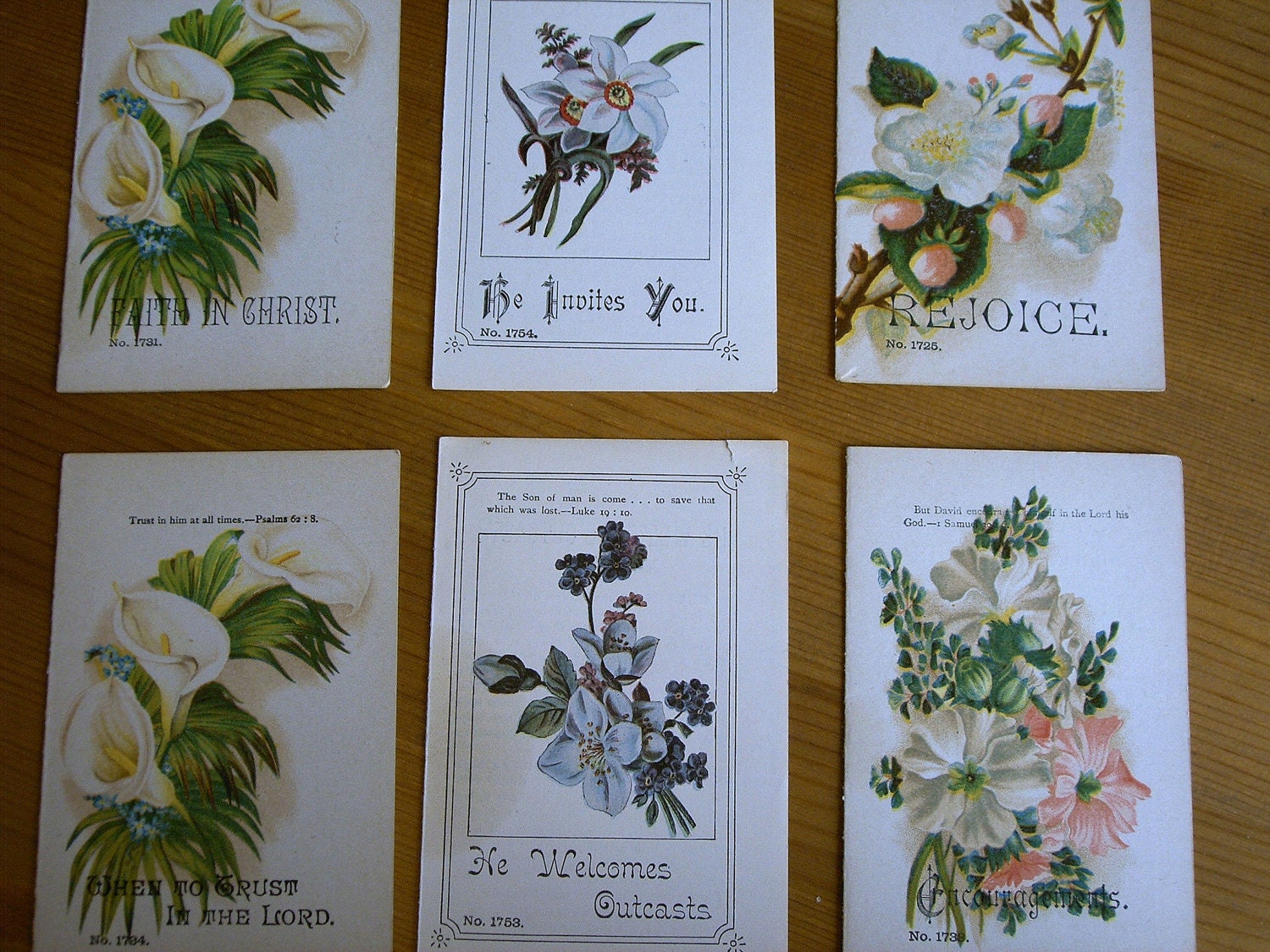 SALE 9 Vintage Floral Religious Tracts by American Baptist Publication Society 1920's
