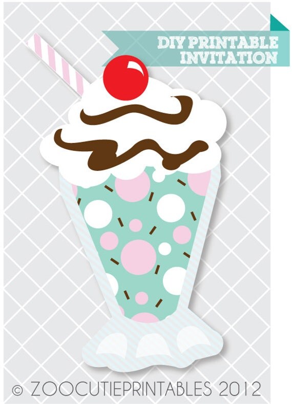 DIY Ice Cream Sundae Invitations Il_570xn