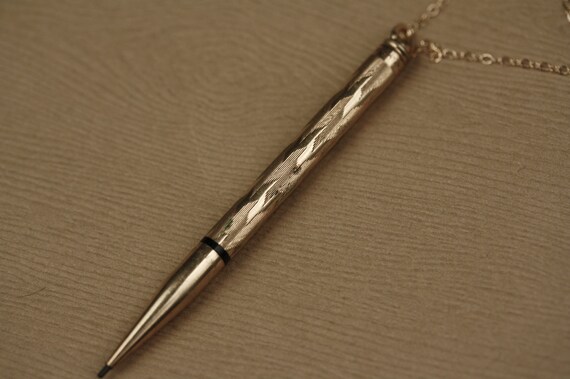 Small Gold Mechanical Pencil Necklace Vintage 10kt by FreshyFig