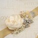 Bridal Sash Wedding Sash in Champagne, Gold and Ivory with Pearl and Jewels