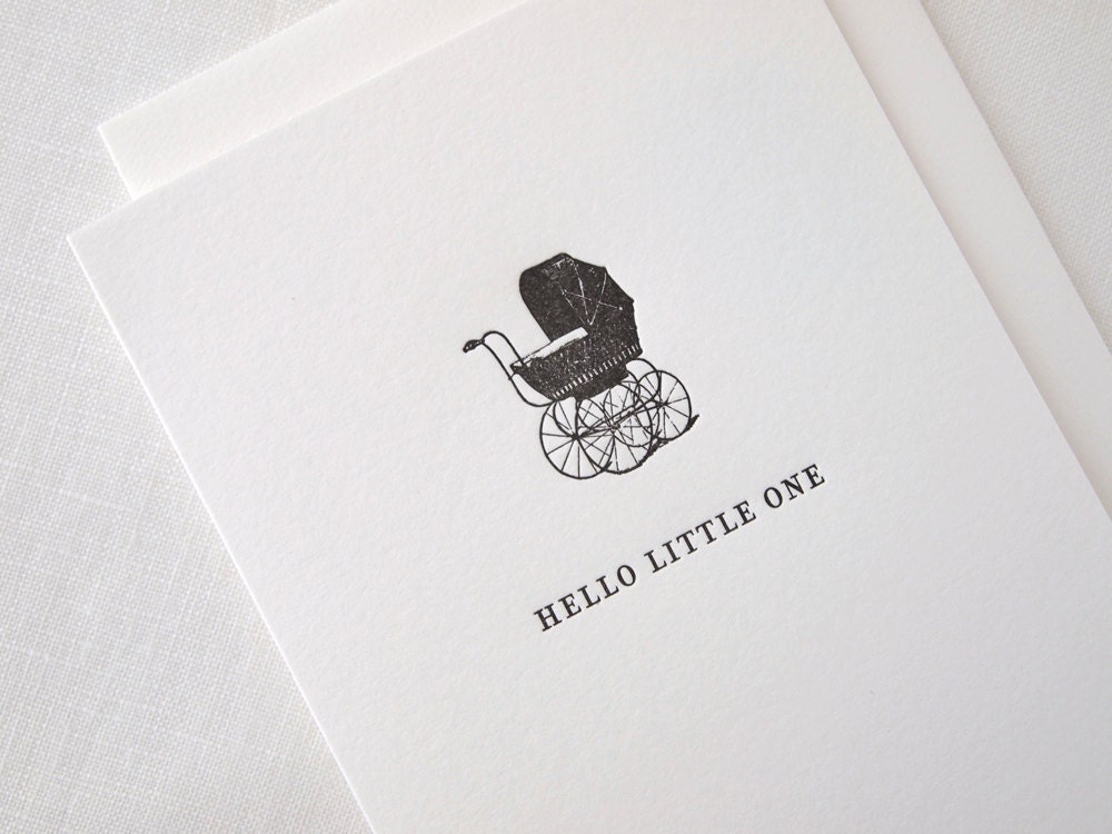 Hello Little One Baby Pram Greeting Card