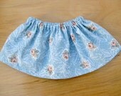 Eco Friendly American Girl Doll Skirt Blue with Roses