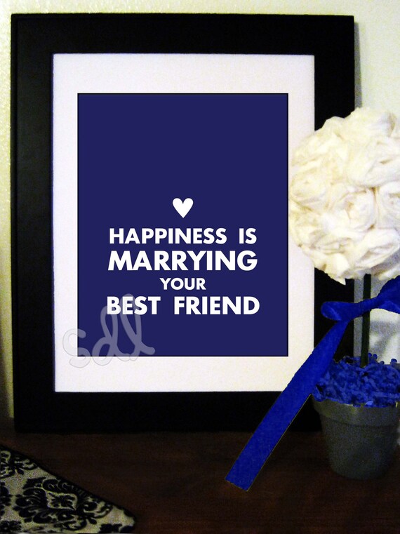 PRINTABLE PDF Happiness is Marrying Your Best Friend Quote 8x10 Il_570xn