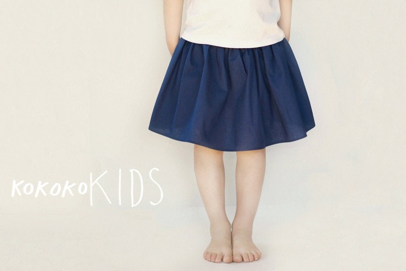 Cotton skirt for girl. NAVY