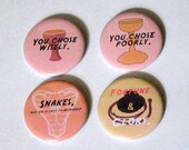 Free Shipping Classic Indiana Jones Movie quote Magnet Pinback Set
