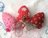 Assorted Strawberry Emery Pin Cushions- Custom, Made to Order