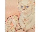 Choupette Lagerfeld Kitty: Original Painting Inspired by Choupette, Famous Kitten Fashion Icon