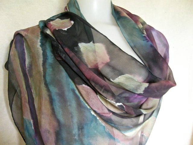 Deep Magic Allure Scarf hand painted silk chiffon