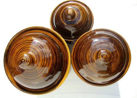 70s Modern Stoneware Canister Set