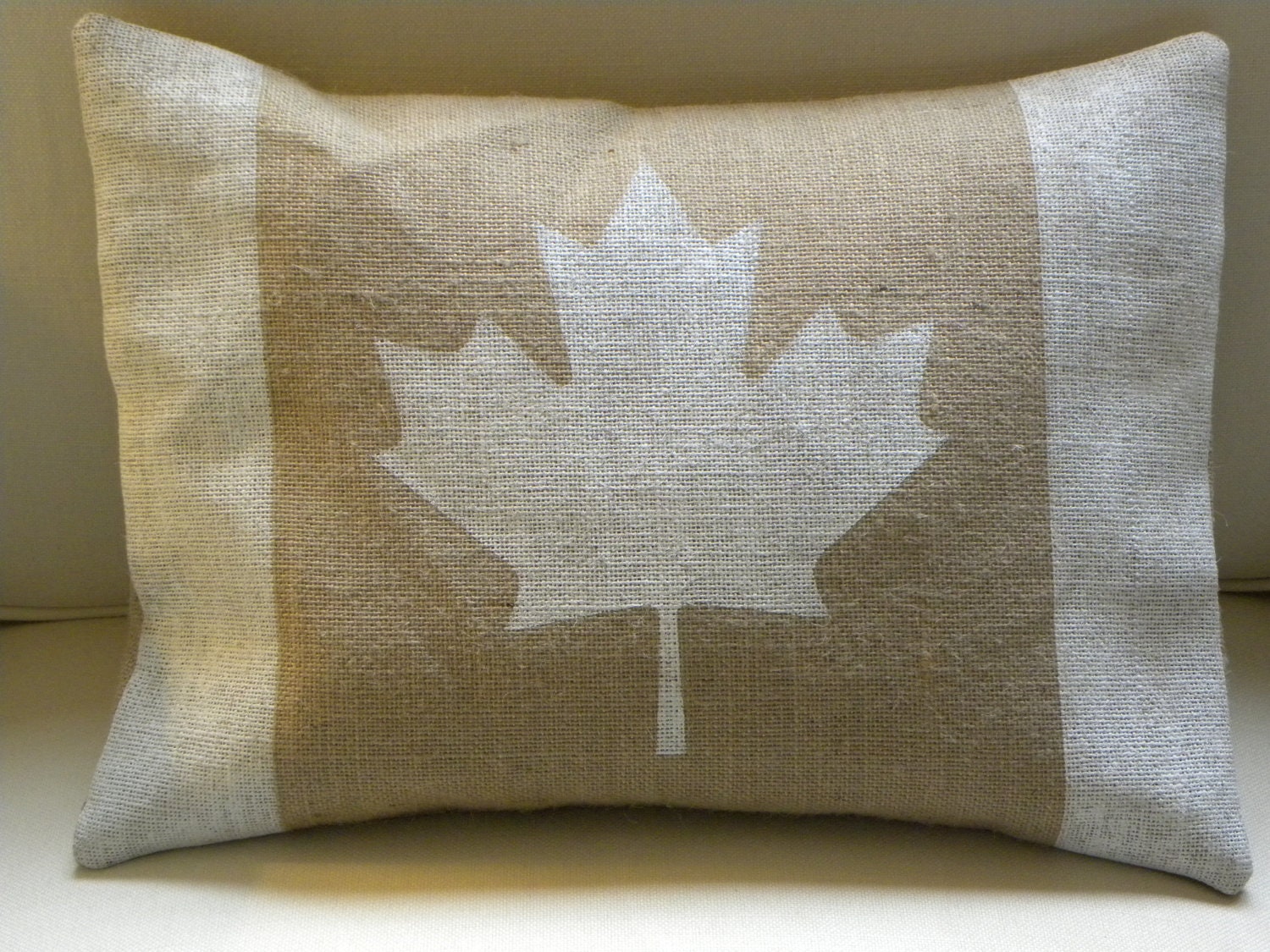 Snowy white Canada flag pillow cover