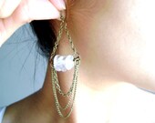 Seduction - Vintage inspired antique bronze and quartz chainmaille earrings