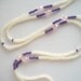 Eyeglass Necklace Beaded Lanyard with Off White Beads and Pink Bicone Crystals