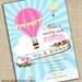 Hot Air Balloon Party Invitation - PRINTABLE - By A Blissful Nest