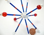 Blue and Red Firework Star Snowflake Ornament Sculpture