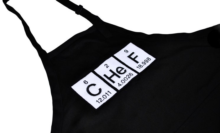 Cooking/Grilling Apron with Periodic Table Chef and Pockets - YellowBugBoutique