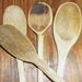 Vintage Primitive Kitchen Wooden Spoons . . . 4 count . . . nice worn patina