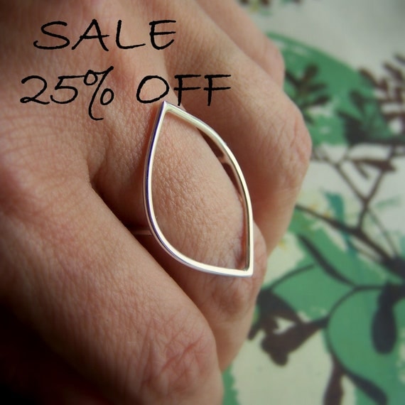 SALE 25% OFF - Petiole Ring - Sterling Silver