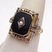Reserved for Erika 10k Black Onyx and Diamond Art Deco Ring