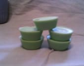5 soy tarts - light green - baby powder scent - FREE shipping