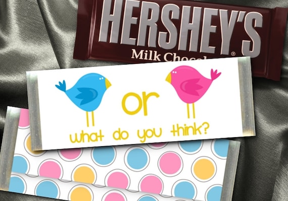 12 Hershey Candy Bar Wrappers, Baby Gender Reveal Party, Baby Shower Il_570xn