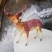 Vintage Christmas "Re-Purposed" Reindeer Pink Antlers 7.5"