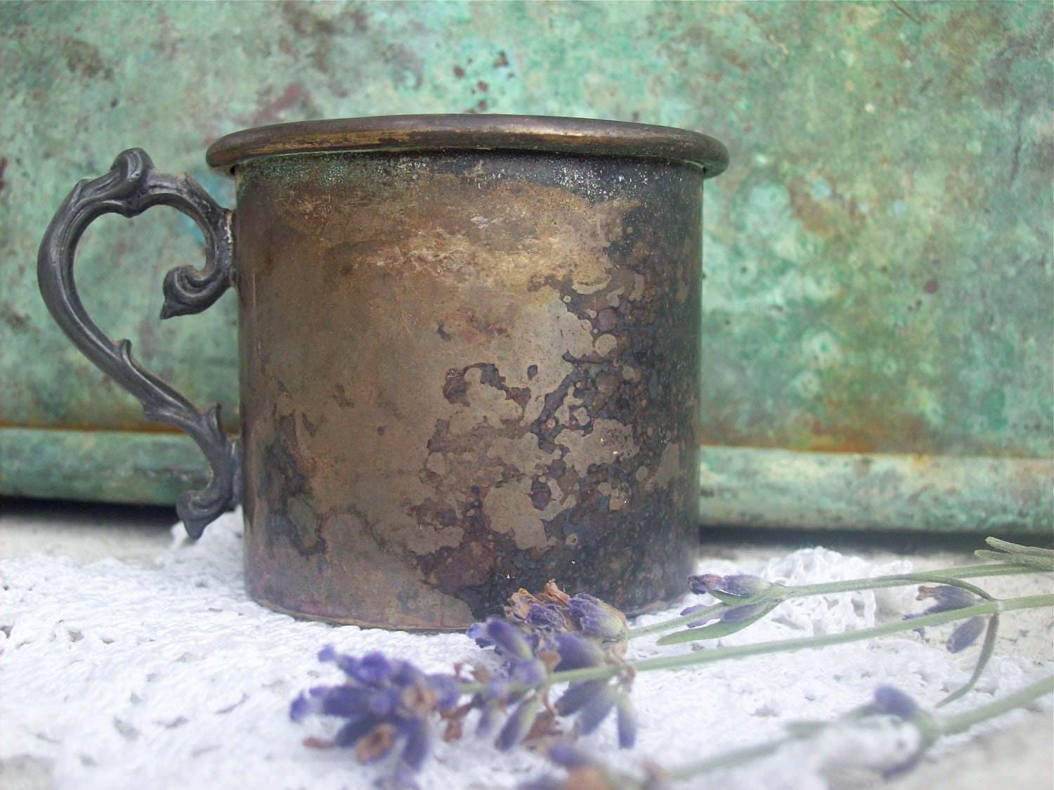Vintage Silver Cup, Childs Mug Souvenir Historical Gettysburg Jenny Wade house Collectable