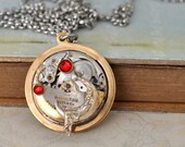 steampunk necklace - Love You To The Moon And Back -  vintage hamilton watch movement necklace with steel chain
