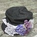 Shabby hat, Cottage chic cap, military cadet hat, rose embellished fall hat, womens accessories, true rebel clothing,