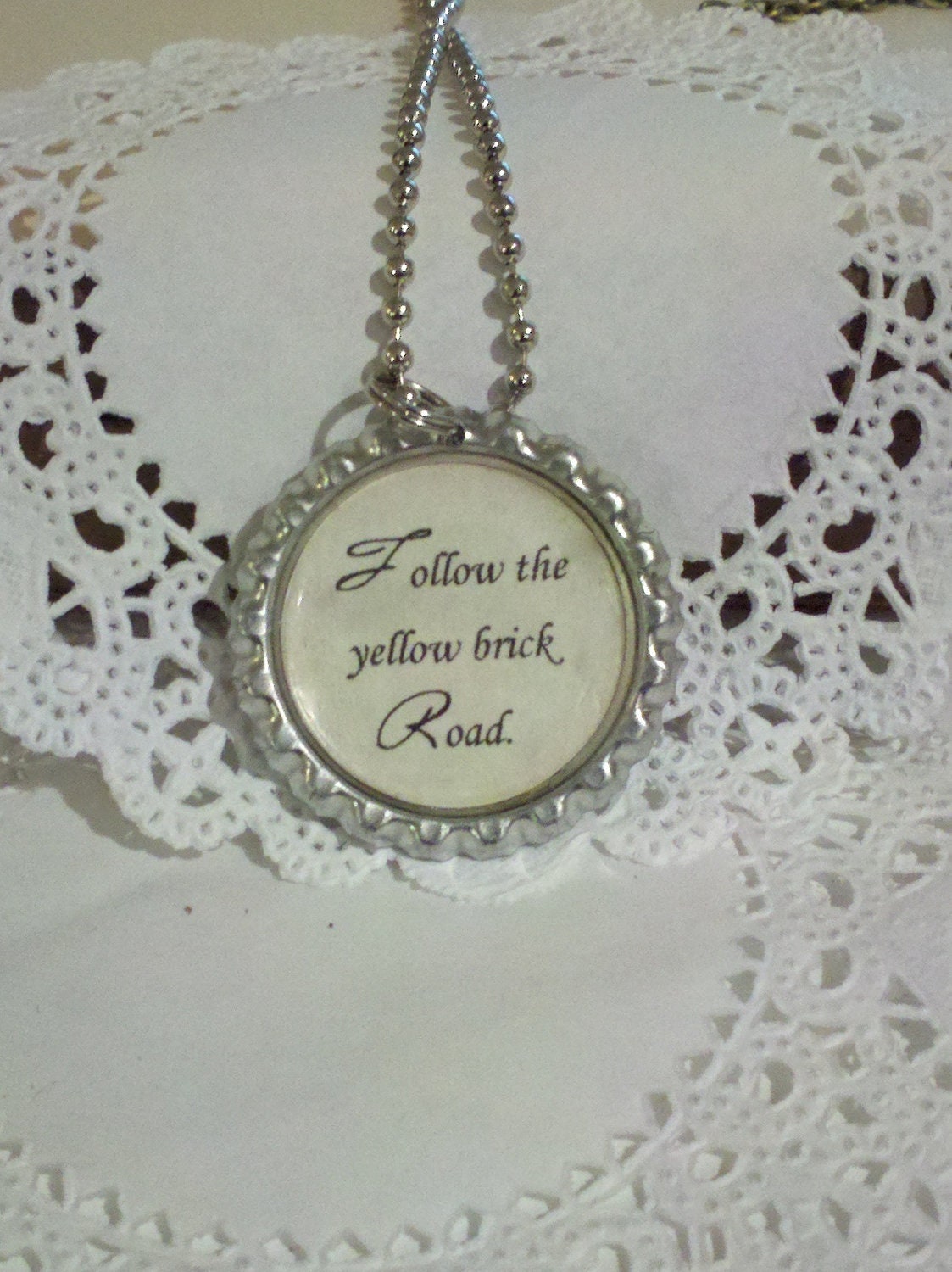 Follow The Yellow Brick Road Bottlecap Necklace