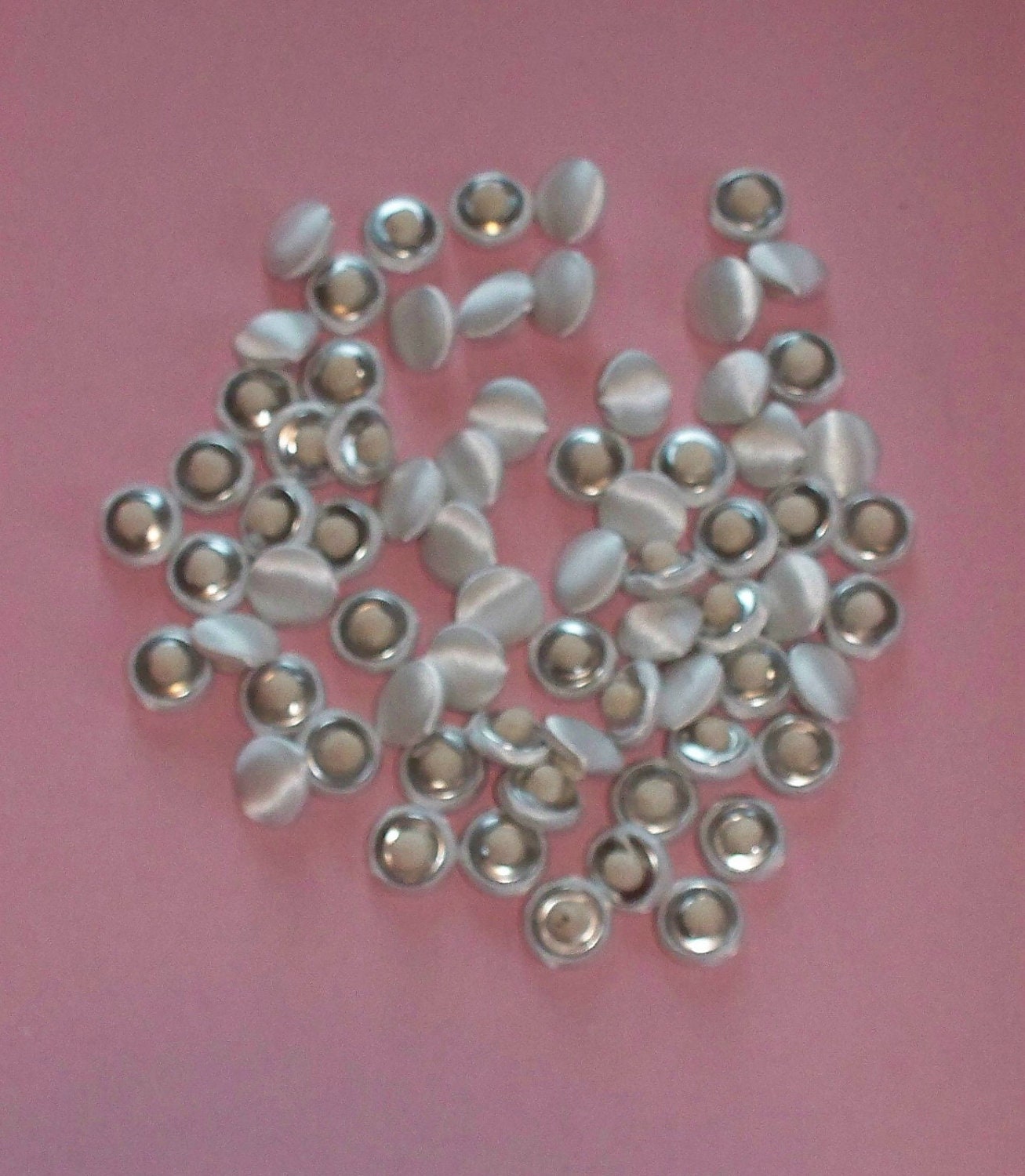 Ivory Bridal Buttons, Ivory Satin, 3/8", Cloth Shank, ONE DOZEN