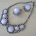 Vintage Blue Rhinestone Necklace & Earrings